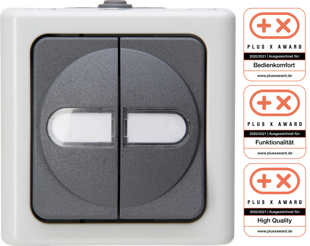 Blue Electric - serieschakelaar ip44 grijs