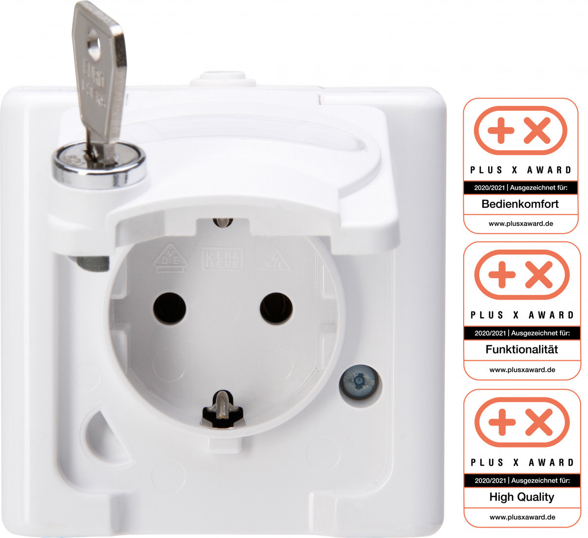 Blue Electric - wandcontactdoos 1V ra deksel ip44 slot 11, arctic wit