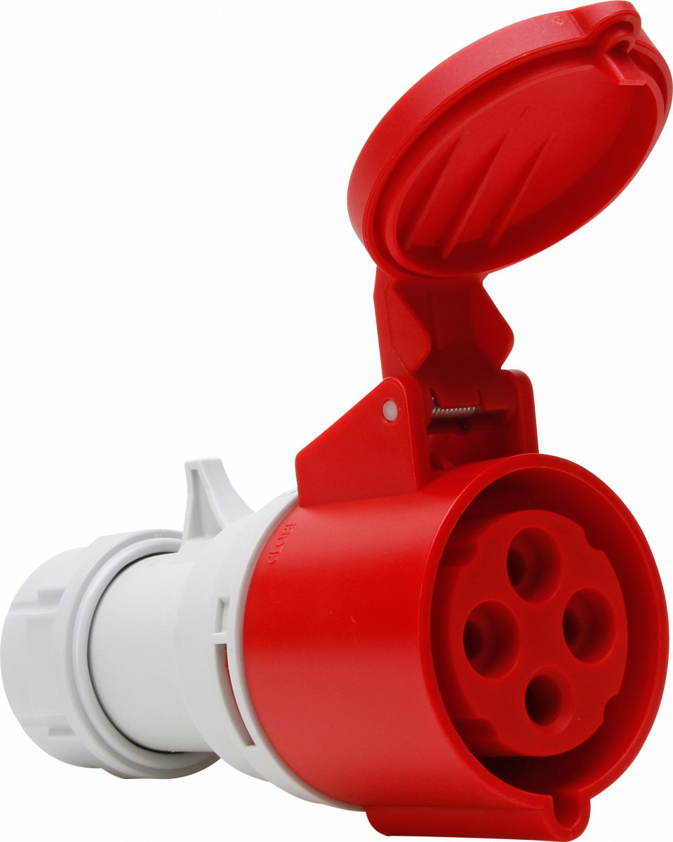 Kopp CEE materiaal Cee Contrastekker 4P, 32a 400V 6H ip44, rood