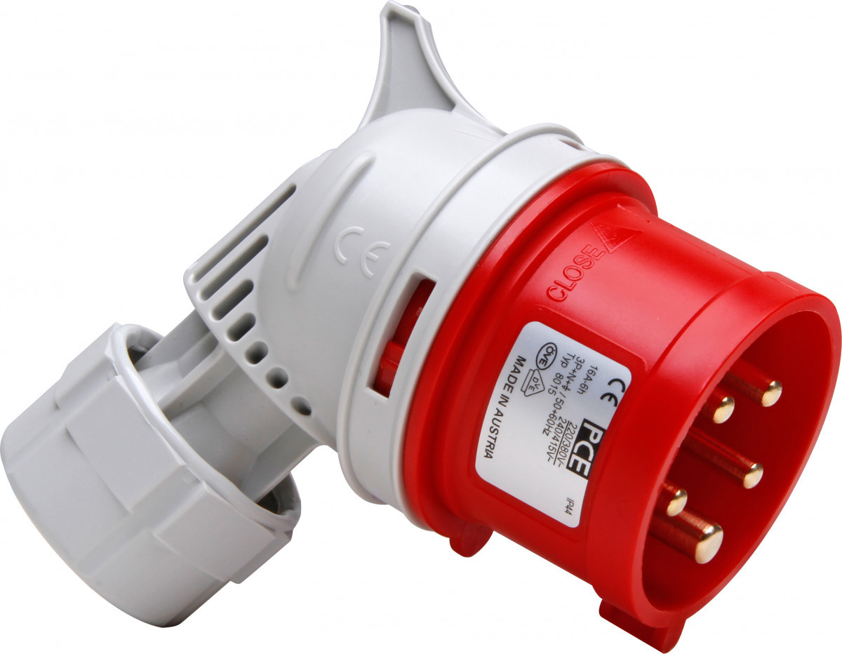 Kopp CEE materiaal Cee Stekker 5P 16a 400V 6H ip44, haaks, rood