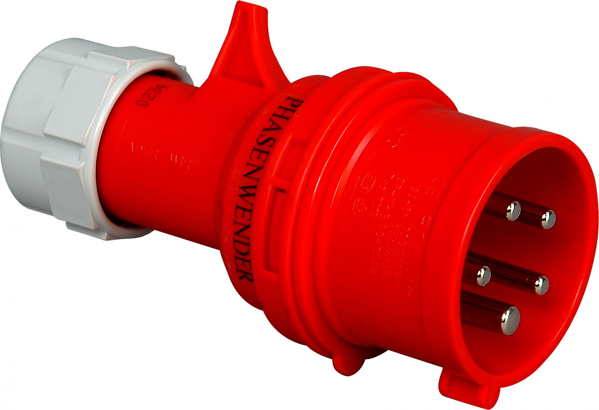 Kopp CEE materiaal Cee Stekker 5P 32a 400V 6H ip44, fasewisselaar, rood