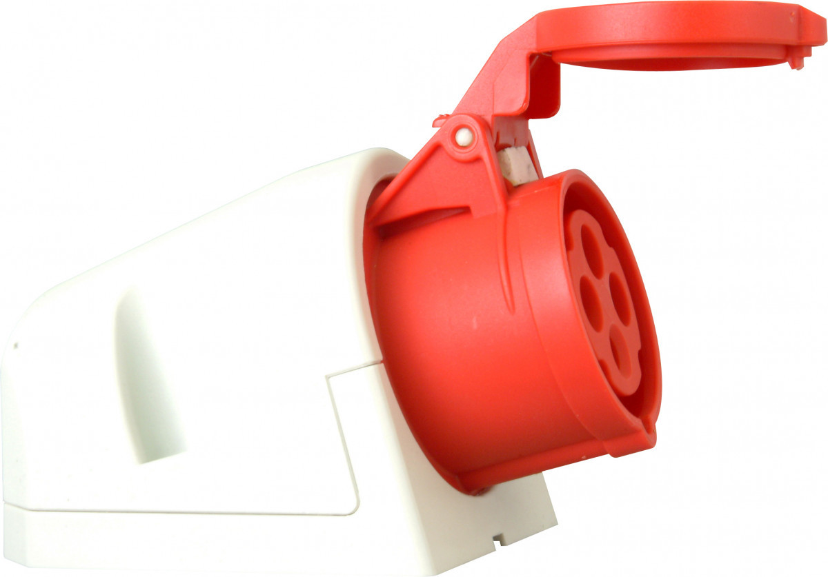Kopp CEE materiaal Cee Wandcontactdoos 4P, 16a 400V 6H ip44, rood