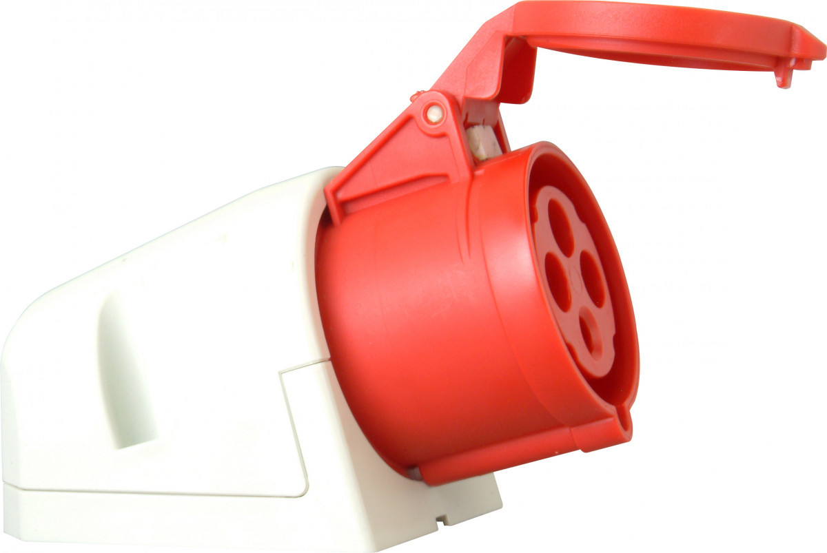 Kopp CEE materiaal Cee Wandcontactdoos 4P, 32a 400V 6H ip44, rood
