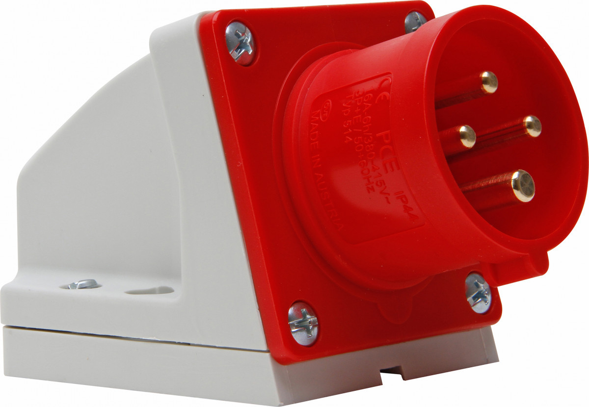 Kopp CEE materiaal Cee Wandcontactdoos stekker 4P, 16a 400V 6H ip44, rood