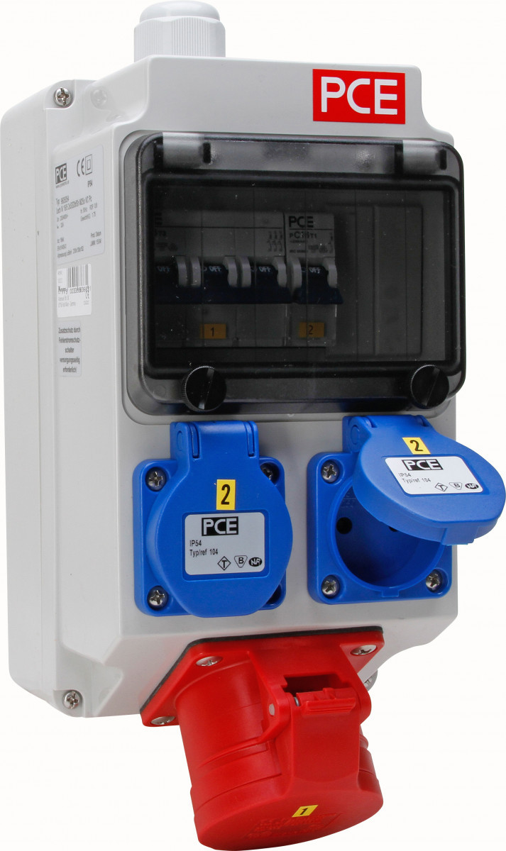 Kopp CEE materiaal Cee Wandverdeelkast ip54, 1X MCB 3P c16a en 1X MCB 1P c16a