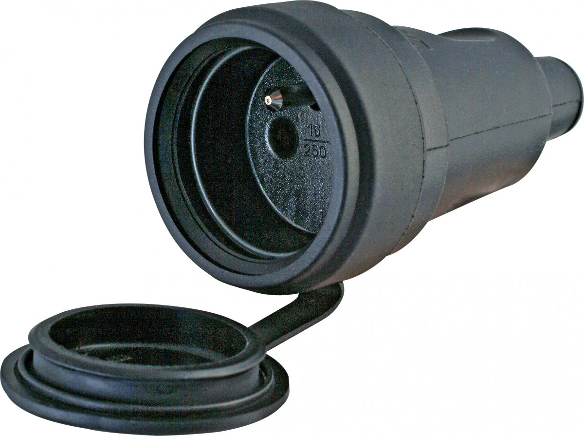 Kopp Stekkers & contrastekkers Contrastekker Pa, rubber, deksel, ip44, zwart