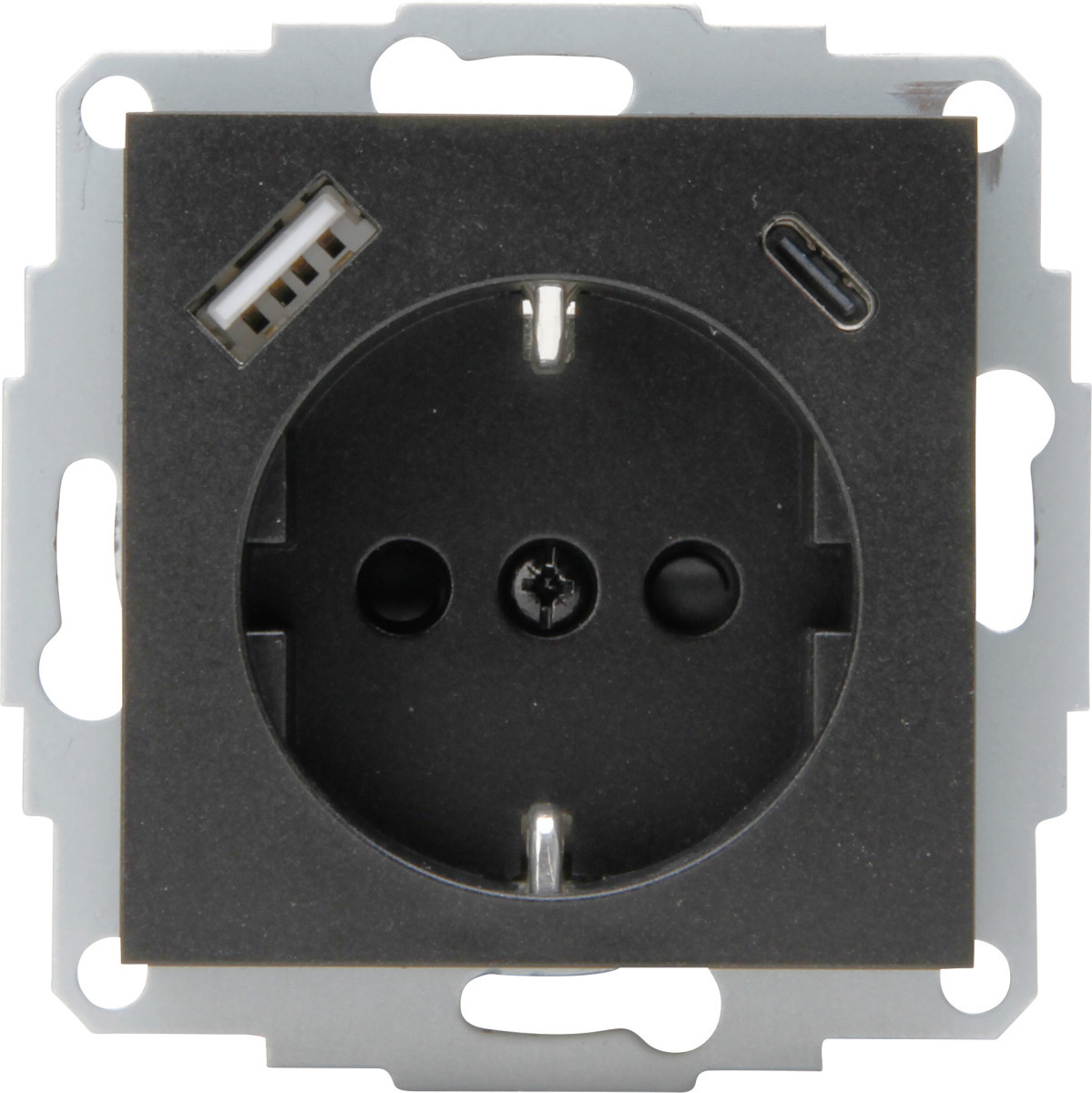 Kopp HK 07 HK07 - wandcontactdoos 1V ra usb a+c, antraciet