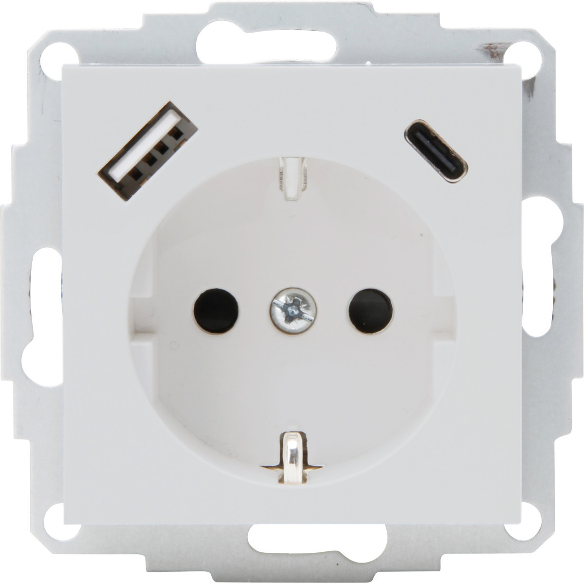 Kopp HK 07 HK07 - wandcontactdoos 1V ra usb a+c, betongrijs