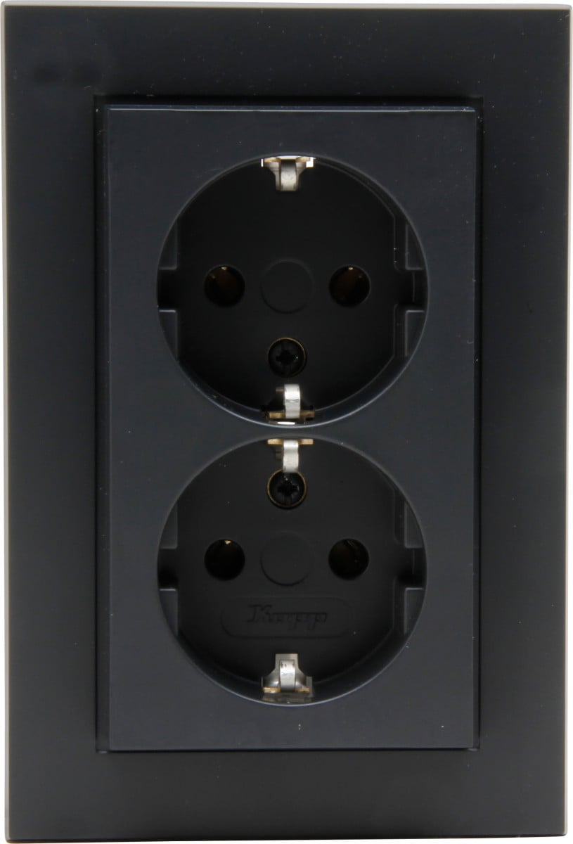 Kopp HK 07 HK07 - wandcontactdoos 2V ra, antraciet