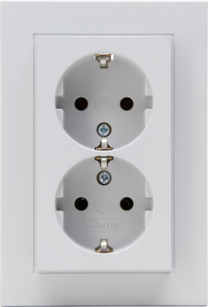 Kopp HK 07 HK07 - wandcontactdoos 2V ra, betongrijs