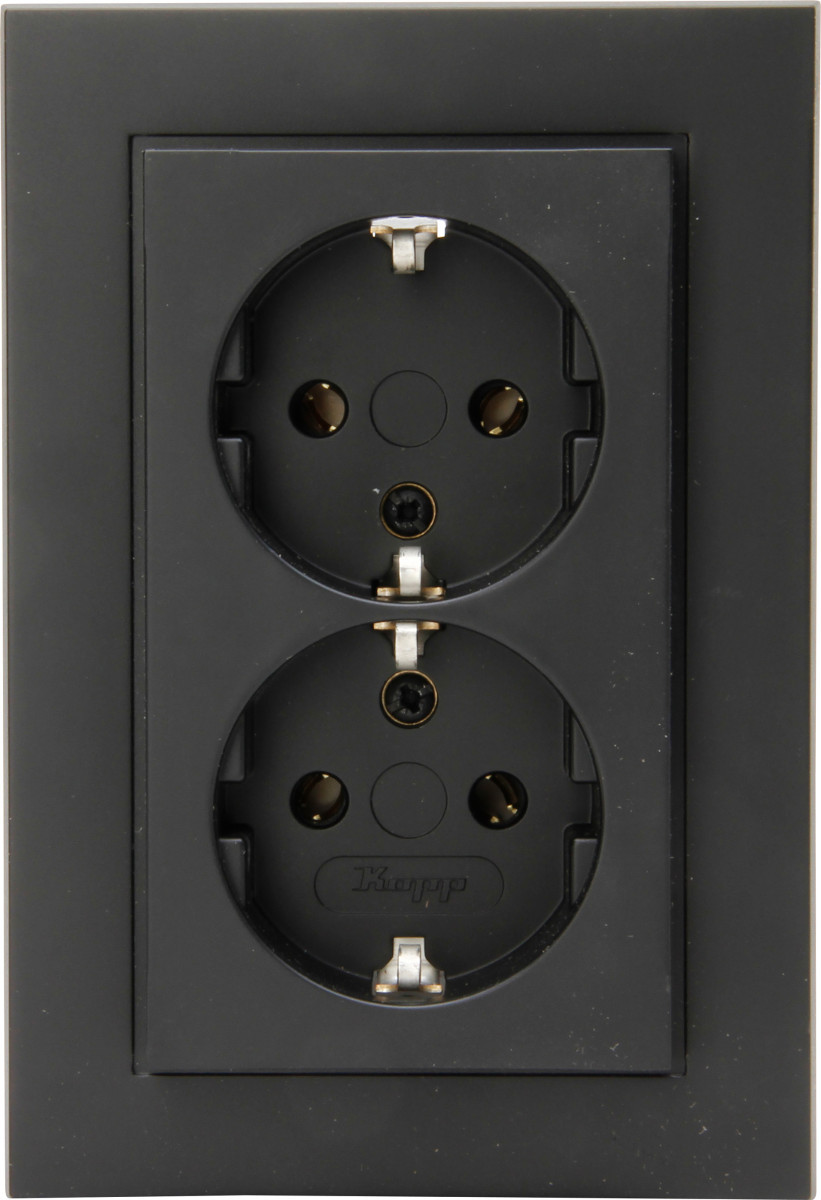 Kopp HK 07 HK07 - wandcontactdoos 2V ra, mat-zwart