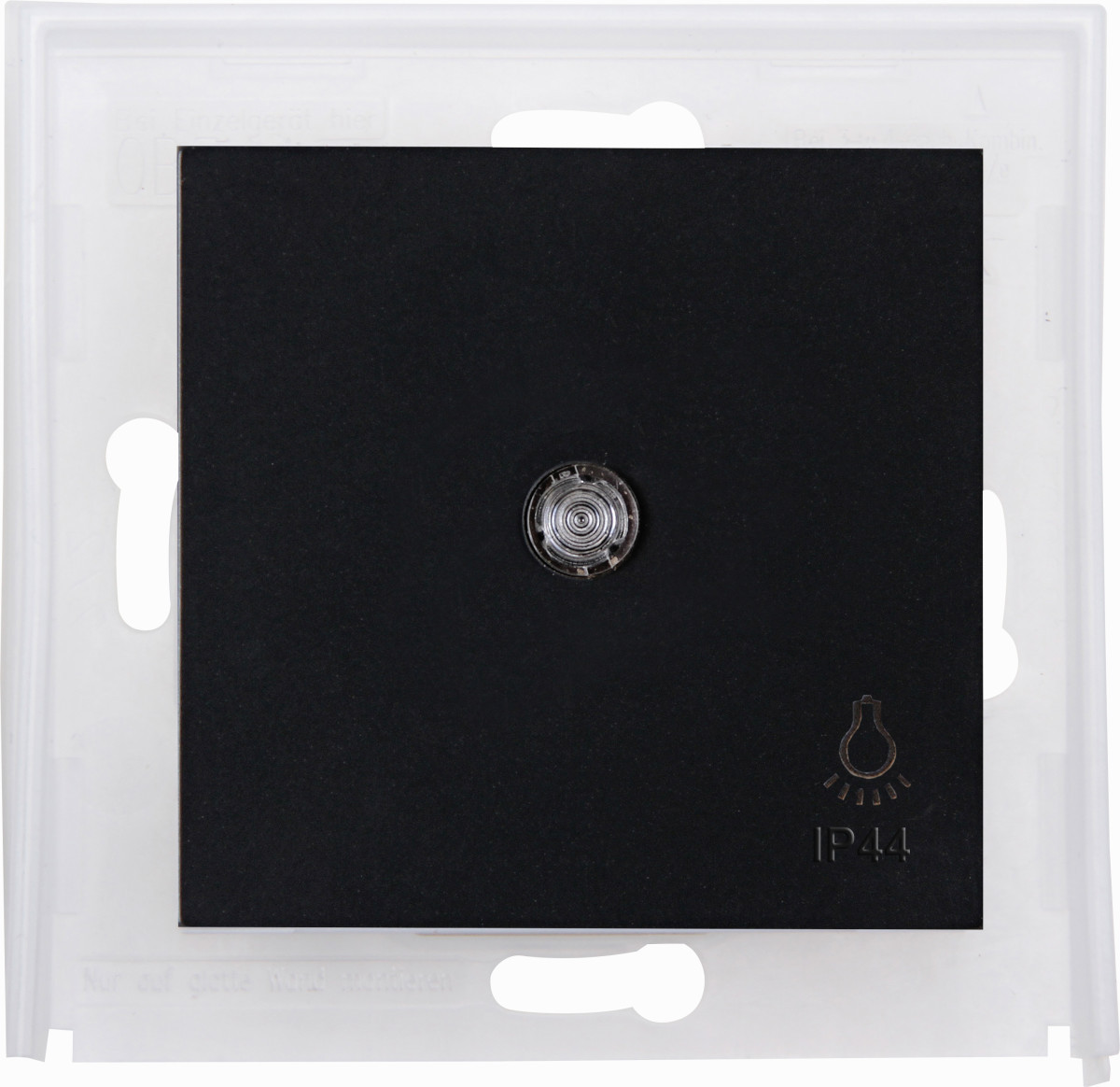 Kopp HK 07 IP44 HK07 - wip enkel met lens transp., symbool "licht", ip44 mat-zwart