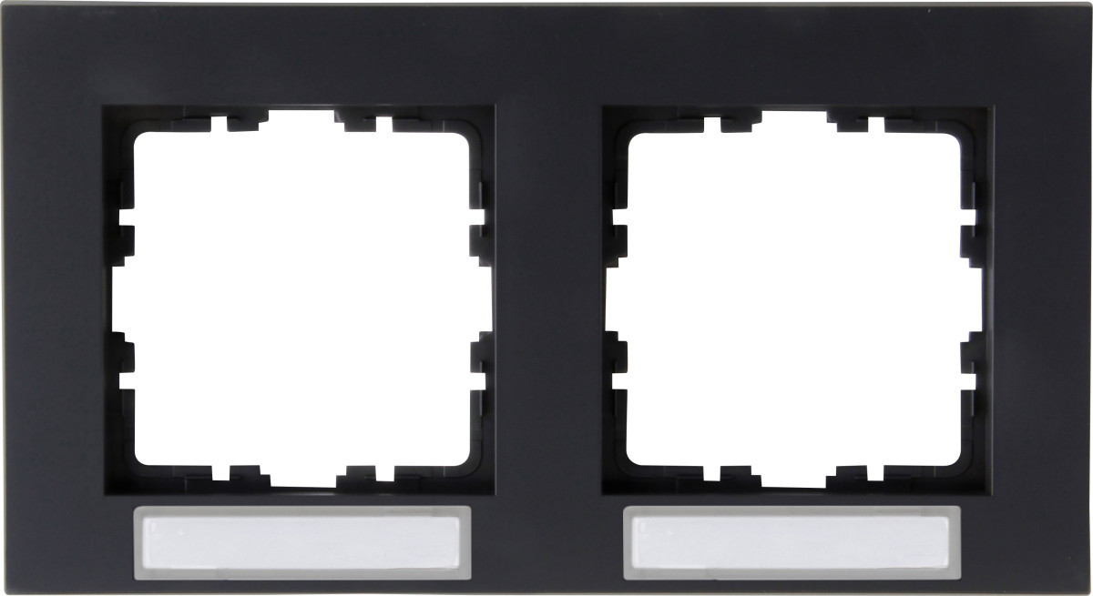 Kopp HK07 PUR HK07 Pure - afdekraam 2-voudig met tekstvenster horizontaal antraciet