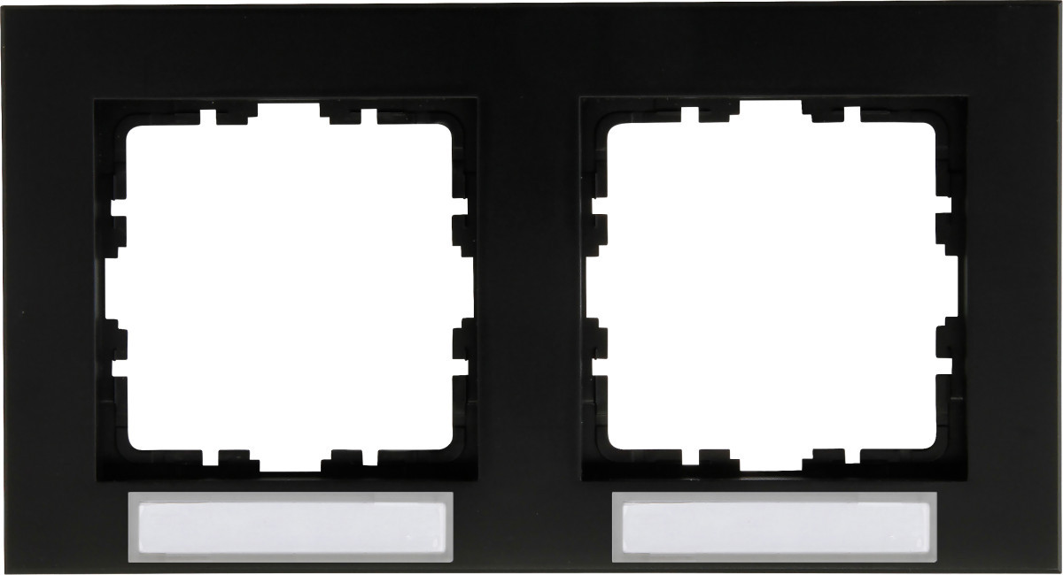 Kopp HK07 PUR HK07 Pure - afdekraam 2-voudig met tekstvenster horizontaal, mat-zwart