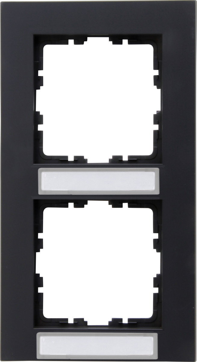 Kopp HK07 PUR HK07 Pure - afdekraam 2-voudig met tekstvenster verticaal, kleur: antr Kopp HK07 PUR HK07 Pure - afdekraam 2-voudig met tekstvenster verticaal, kleur: antr