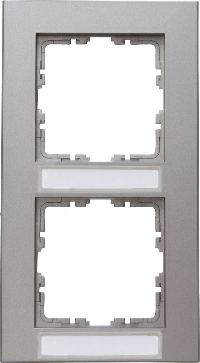 Kopp HK07 PUR HK07 Pure - afdekraam 2-voudig met tekstvenster verticaal, kleur: staa Kopp HK07 PUR HK07 Pure - afdekraam 2-voudig met tekstvenster verticaal, kleur: staa