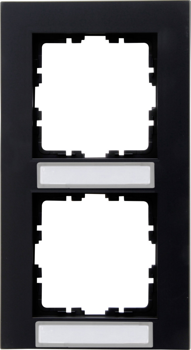 Kopp HK07 PUR HK07 Pure - afdekraam 2-voudig met tekstvenster verticaal, mat-zwart