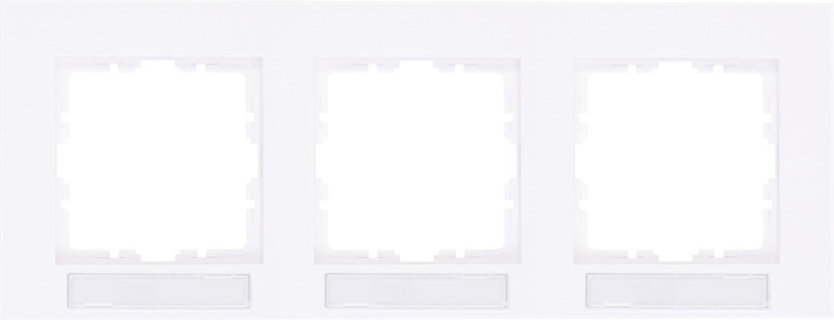 Kopp HK07 PUR HK07 Pure - afdekraam 3-voudig met tekstvenster horizontaal, mat-wit