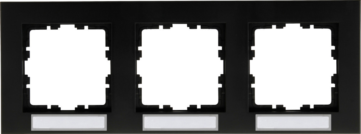 Kopp HK07 PUR HK07 Pure - afdekraam 3-voudig met tekstvenster horizontaal, mat-zwart
