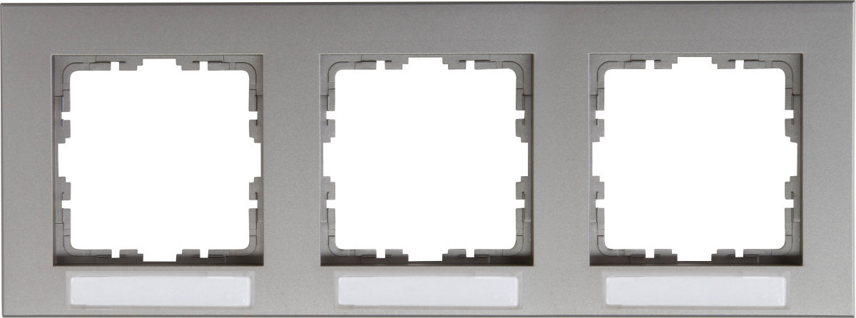 Kopp HK07 PUR HK07 Pure - afdekraam 3-voudig met tekstvenster horizontaal staal
