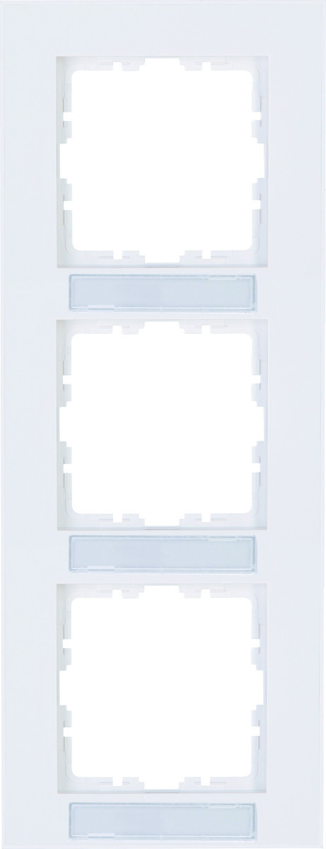Kopp HK07 PUR HK07 Pure - afdekraam 3-voudig met tekstvenster verticaal, mat-wit