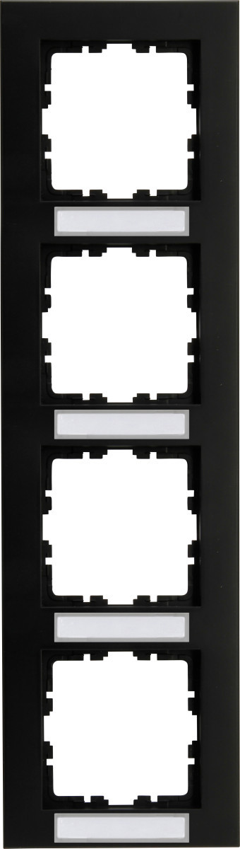 Kopp HK07 PUR HK07 Pure - afdekraam 4-voudig met tekstvenster verticaal, mat-zwart