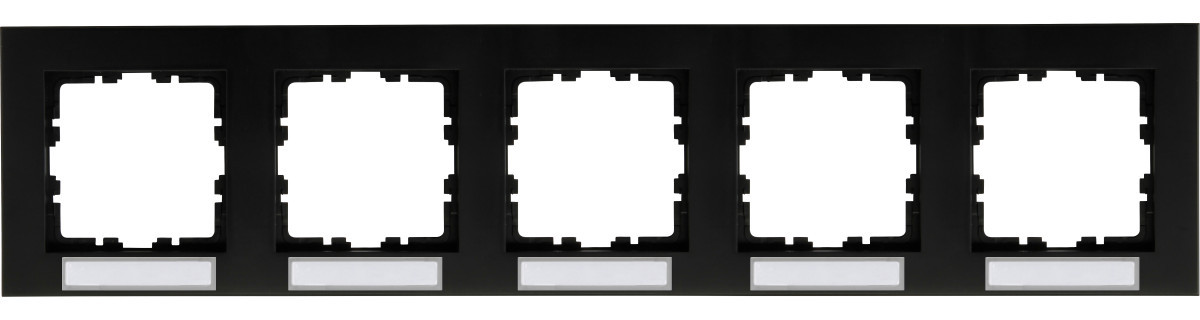 Kopp HK07 PUR HK07 Pure - afdekraam 5-voudig met tekstvenster horizontaal, mat-zwart