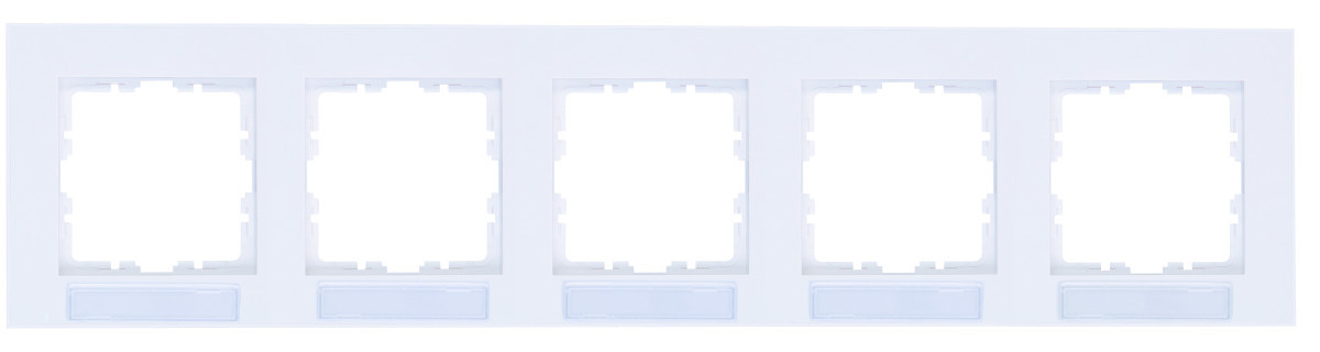 Kopp HK07 PUR HK07 Pure - afdekraam 5-voudig met tekstvenster horizontaal, mat-wit