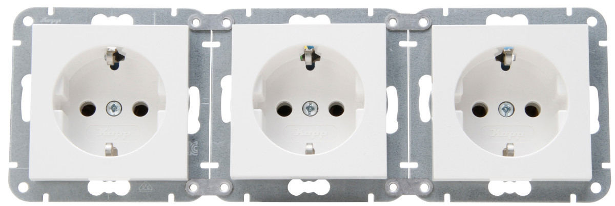 Kopp HK 07 HK07 - kombiquick, 3X wandcontactdoos 1V ra SH, helder wit