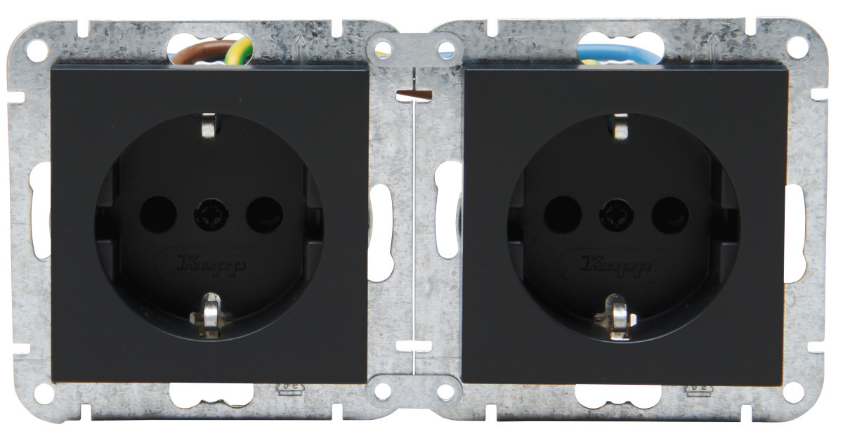 Kopp HK 07 HK07 - kombiquick, 2X wandcontactdoos 1V ra, antraciet