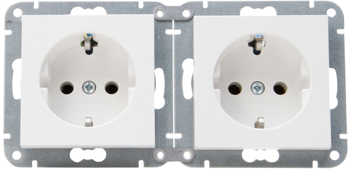 Kopp HK 07 HK07 - kombiquick, 2X wandcontactdoos 1V ra, helder wit