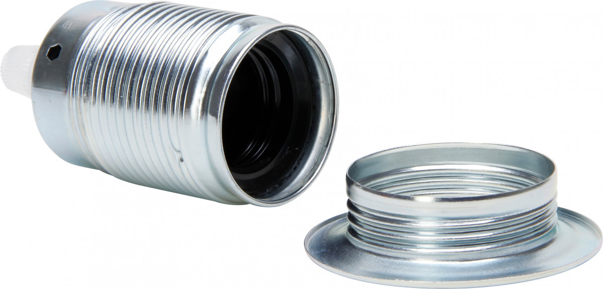 Kopp Lamphouders Lamphouder E27 metaal met trekontlasting en ring chroom