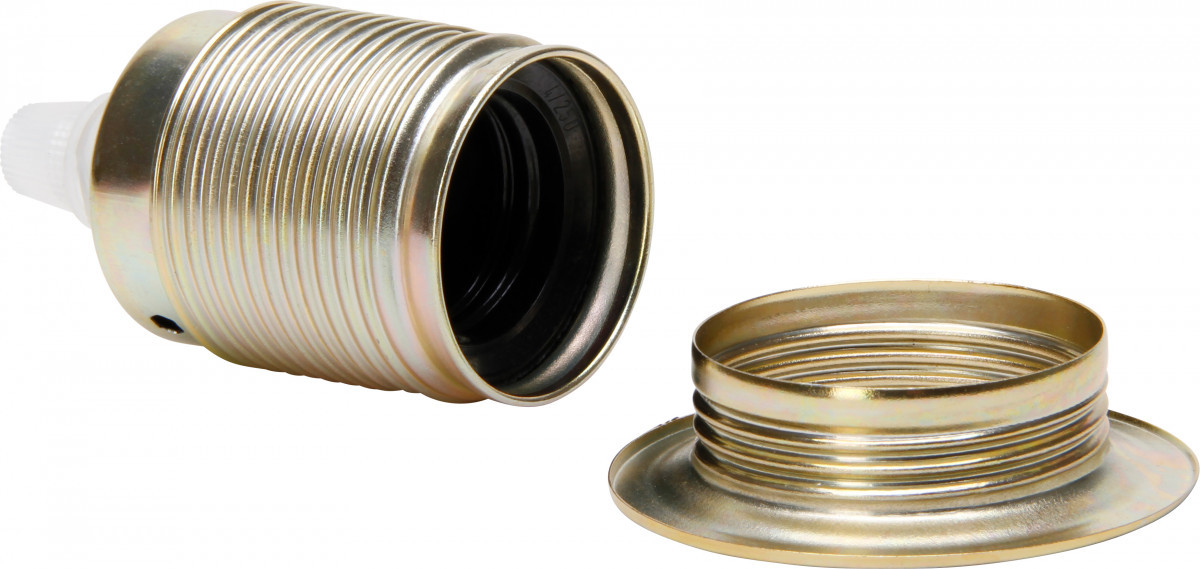 Kopp Lamphouders Lamphouder E27 metaal met trekontlasting en ring messing