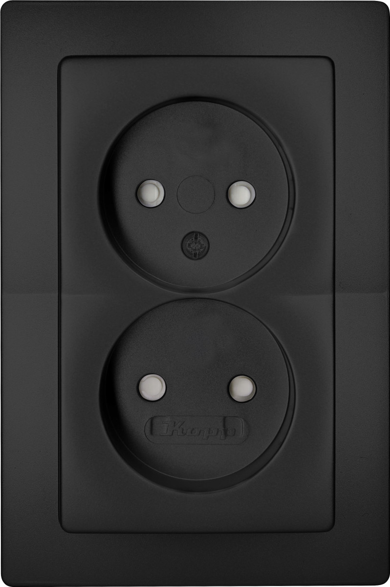 Kopp Paris HK05 / paris - wandcontactdoos 2V za SH, mat-zwart Kopp Paris HK05 / paris - wandcontactdoos 2V za SH, mat-zwart