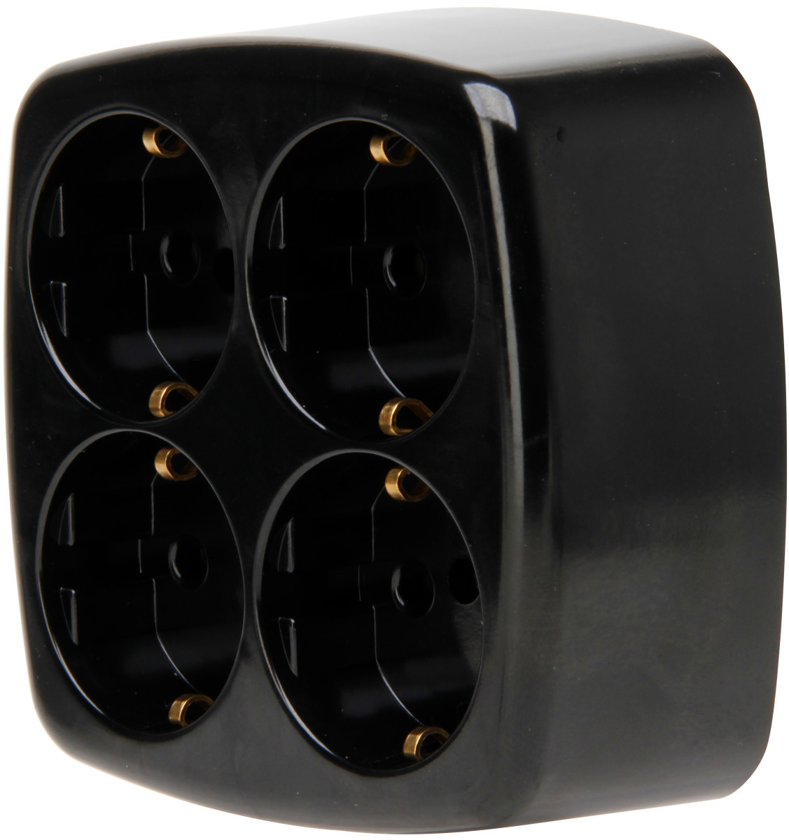 Kopp SL ohne Zuleitung Tafeldoos 4V ra vierkant Z-snoer, zwart