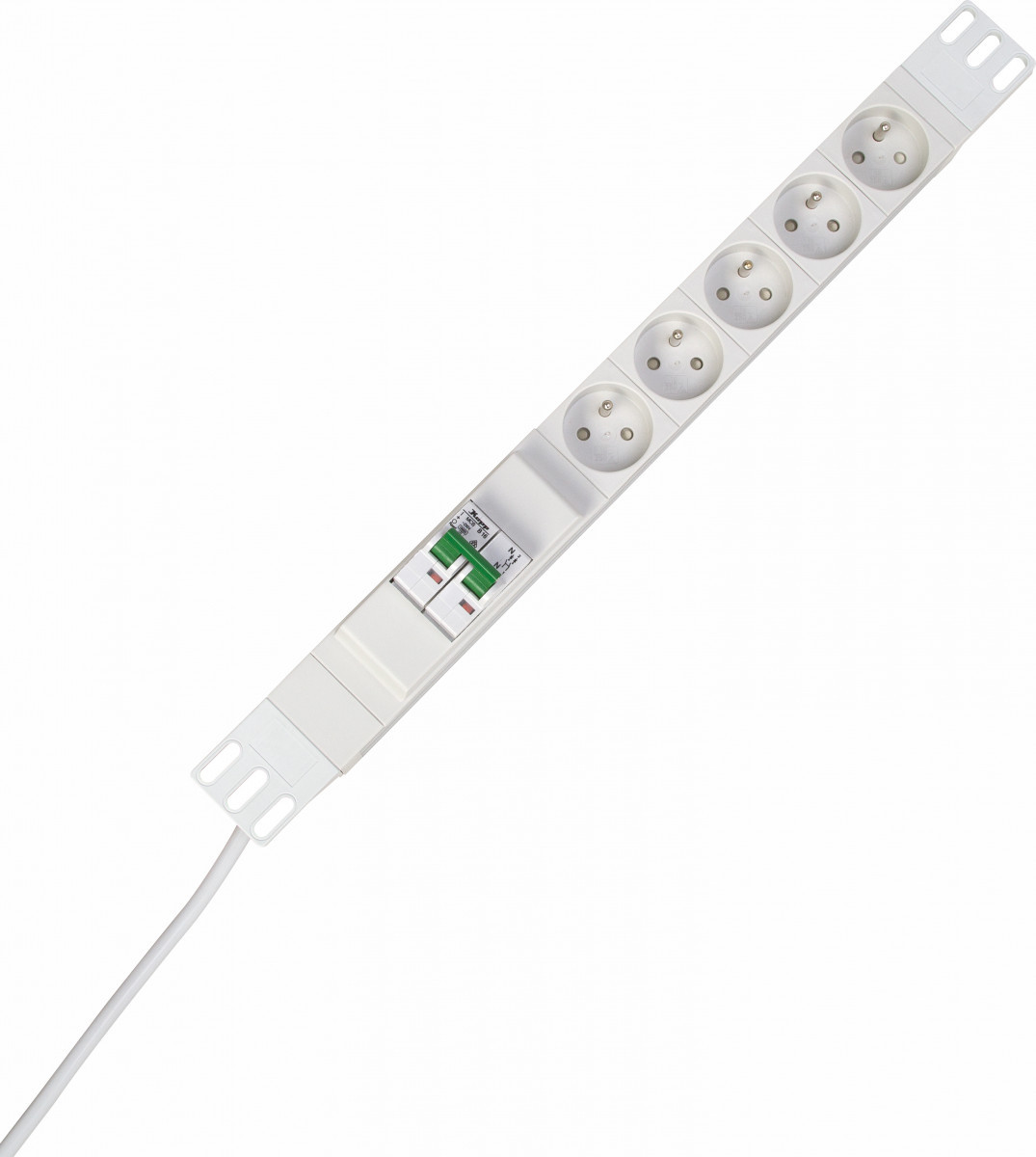 Kopp PROFIversal Profiversal Snoercentral 5V pa instal.autom. b16a, 19", 2M snoer grijs