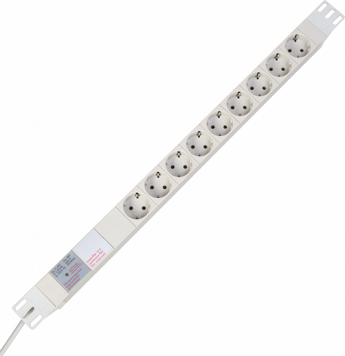 Kopp PROFIversal Profiversal Snoercentrale 9V ra oversp., netfilter, 2M snoer grijs