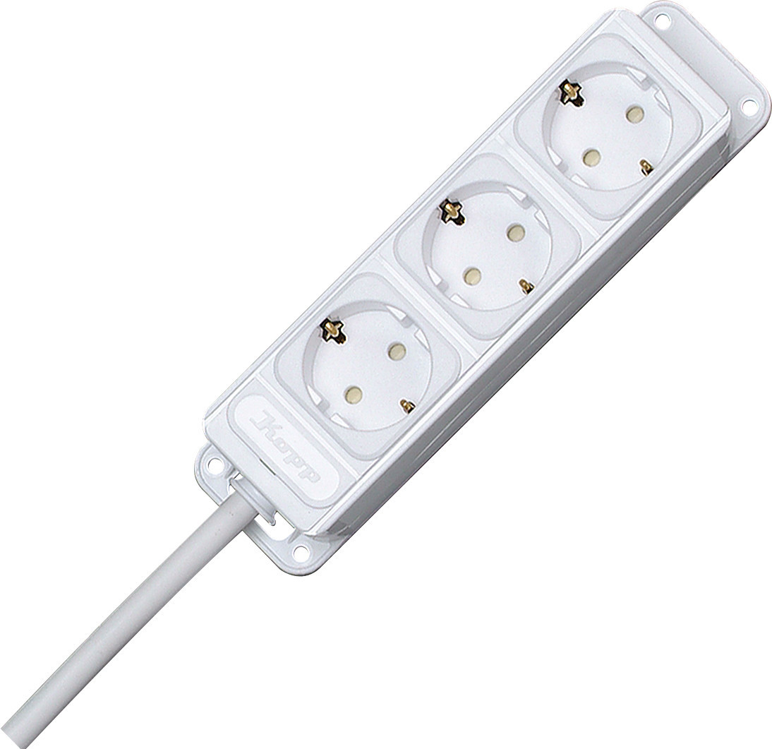 Kopp UNOversal Unoversal Snoercentrale 3V ra SH 3 meter snoer wit