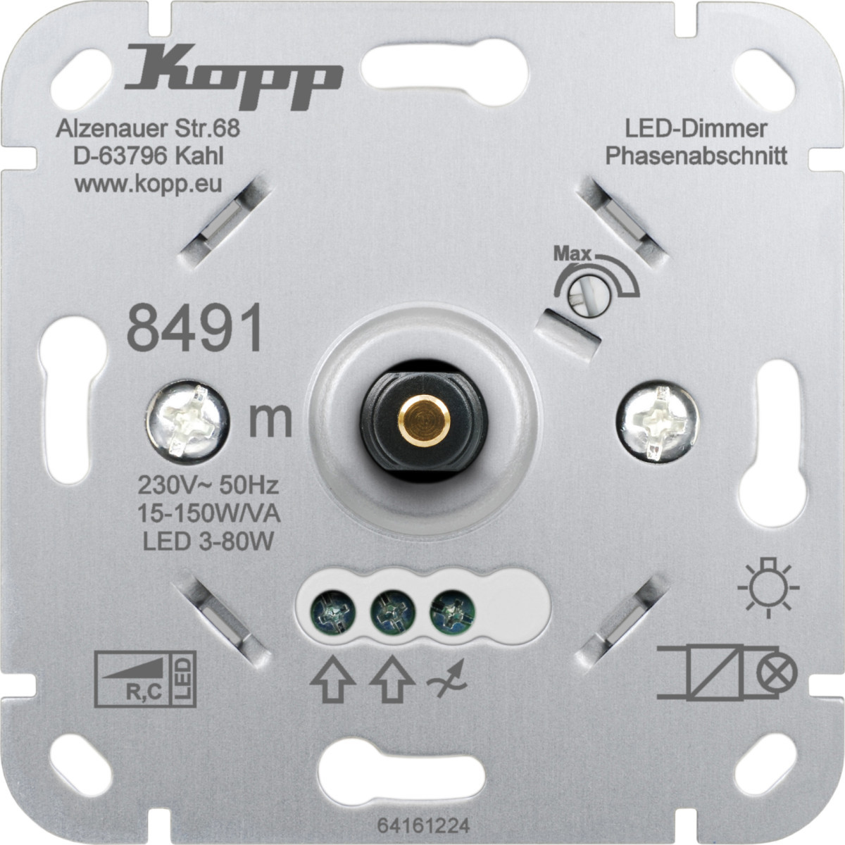 Kopp Sokkel en basis elementen Basislement Universele led dimmer RC 3-150W