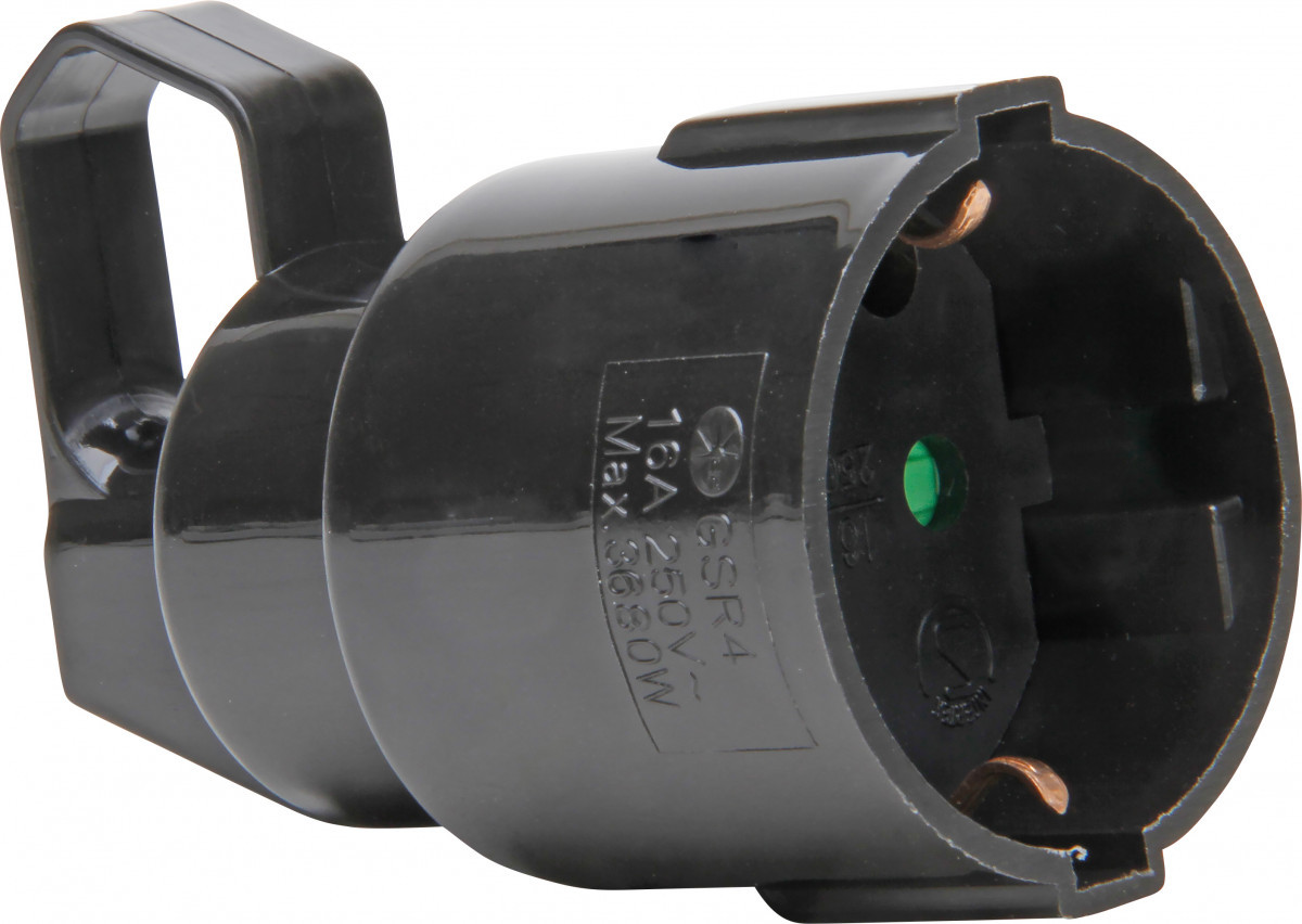 Kopp Stekkers & contrastekkers Contrastekker Ra SH, kunststof, uittrekoog, zij-invoer, zwart