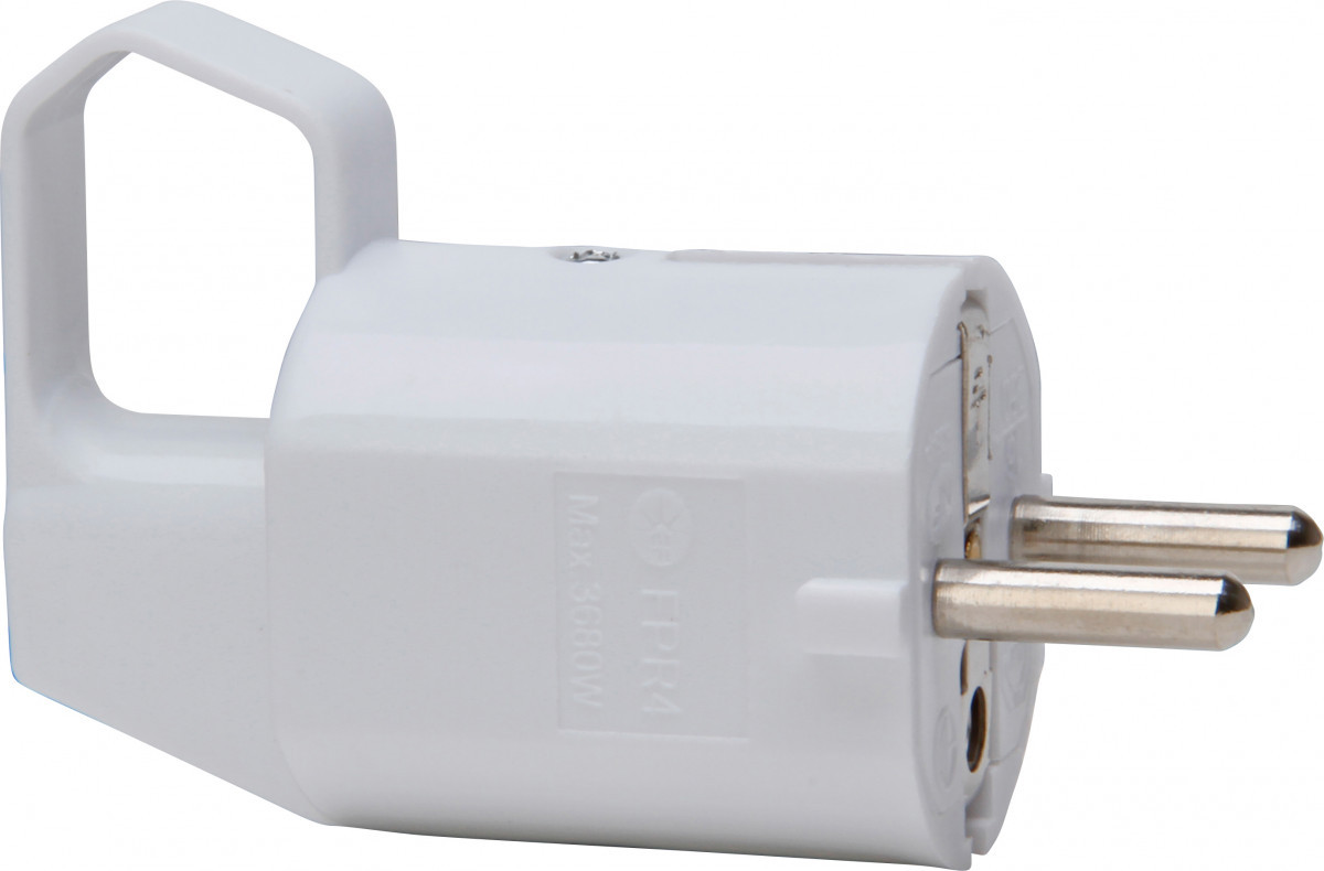 Kopp Stekkers & contrastekkers Stekker Ra, kunststof, cee 7/vii zij-invoer met uitrekoog wit