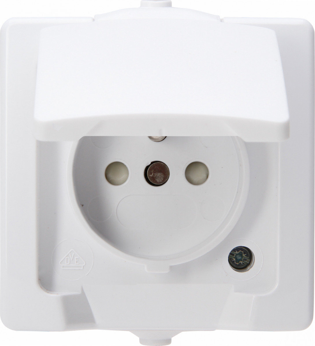 Nautic - wandcontactdoos 1V pa deksel ip44 arctic wit