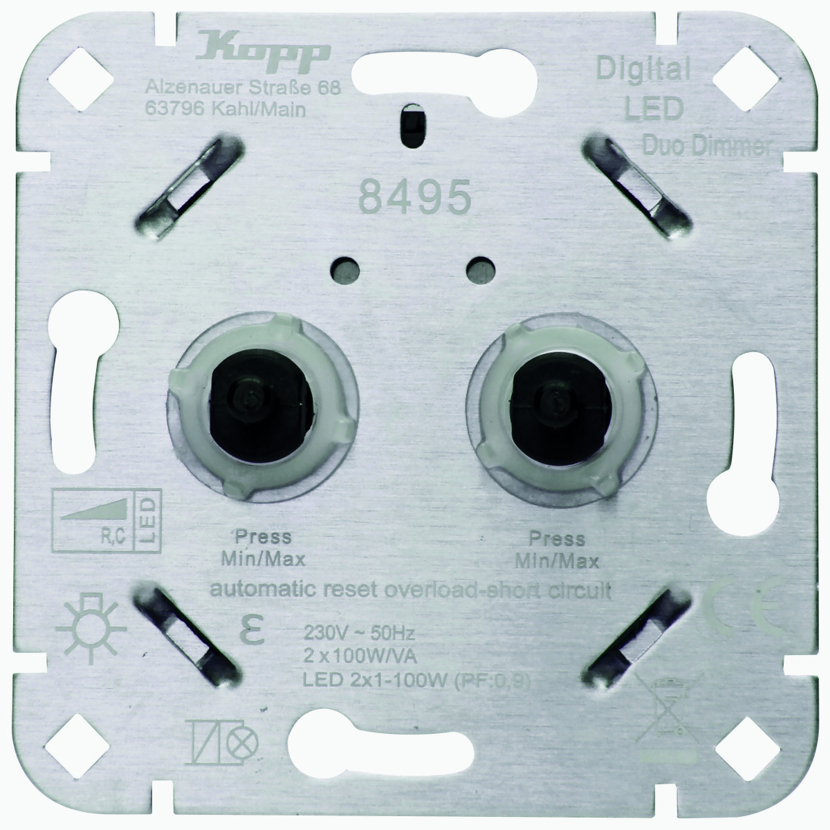Kopp TechnikCenter Technikcenter - universeel led duodimmer RC 2X 1-100W