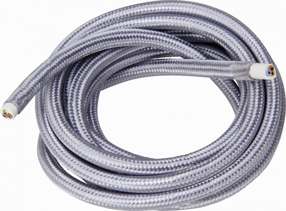 Kopp Textilleitungen Textielsnoer 3x0,75MM² 2M zilver