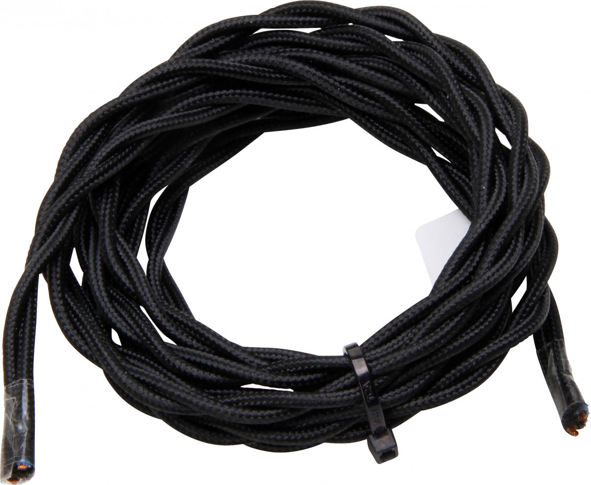 Kopp Textilleitungen Textielsnoer Gevlochten 2x0,75MM² 2M zwart