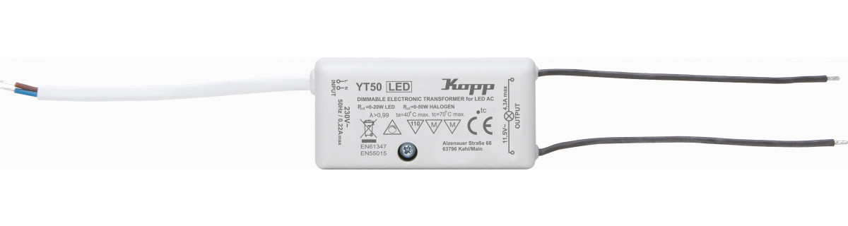 Kopp Trafo's Electronische Transformator 0 - 50W, led 20W dimbaar