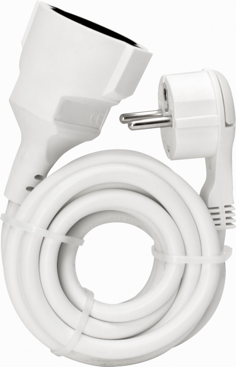 Kopp Verlengsnoeren Verlengsnoer Ra, vlakke stekker, 2 meter wit