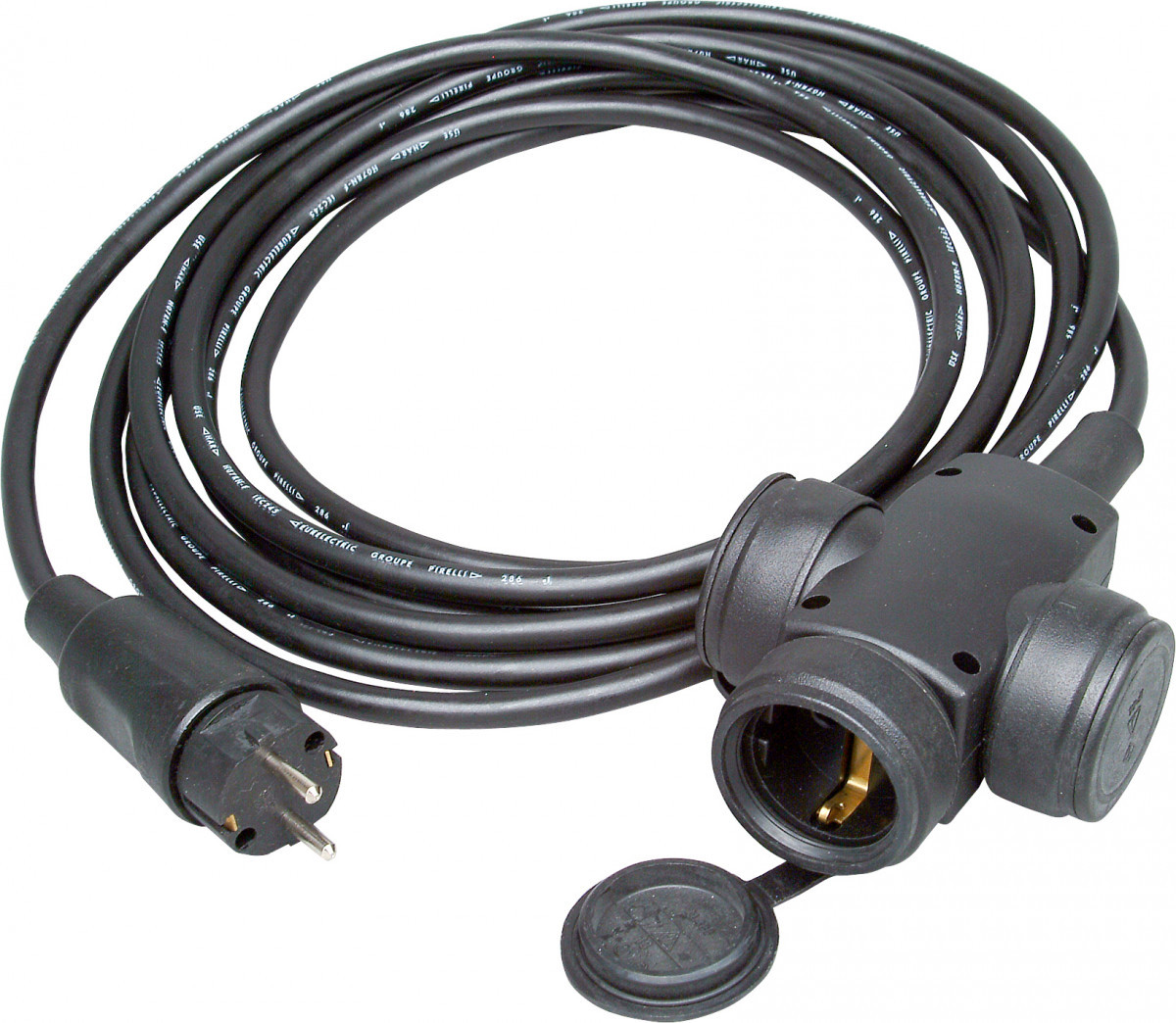 Kopp Verlengsnoeren Verlengsnoer 3V ra, neopreen, ip44, 5 meter zwart