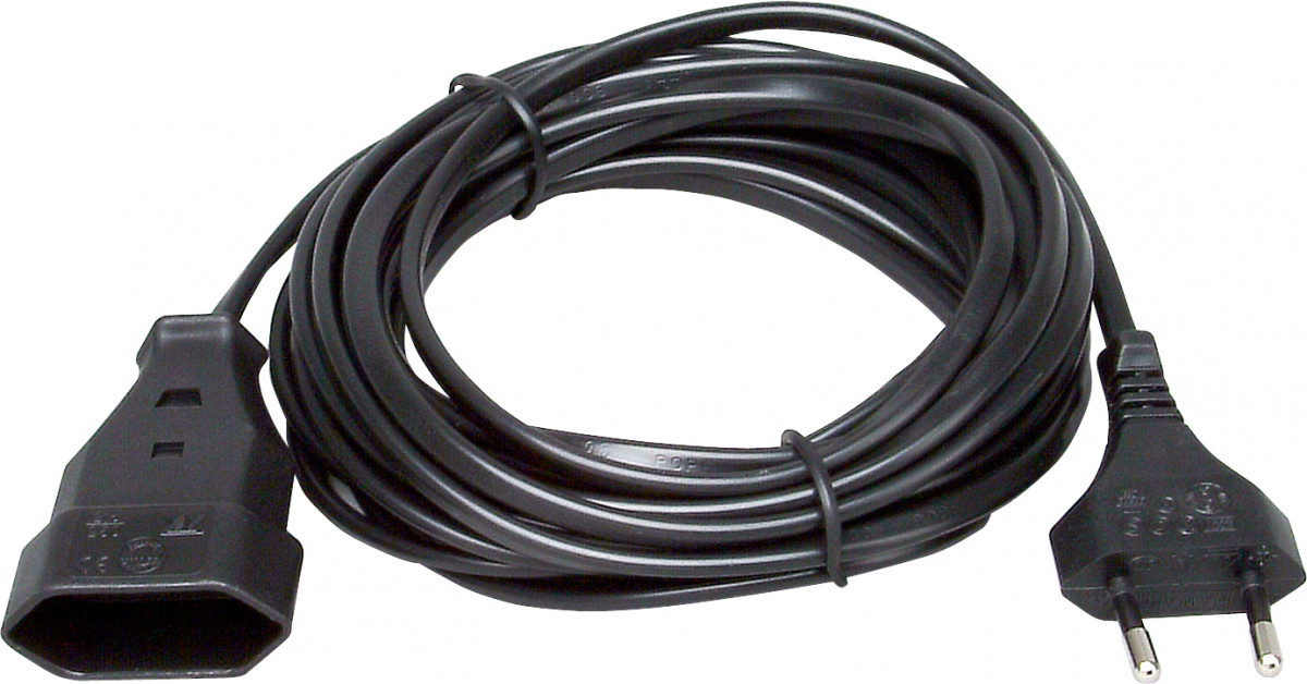 Kopp Verlengsnoeren Verlengsnoer Euro, 5 meter zwart