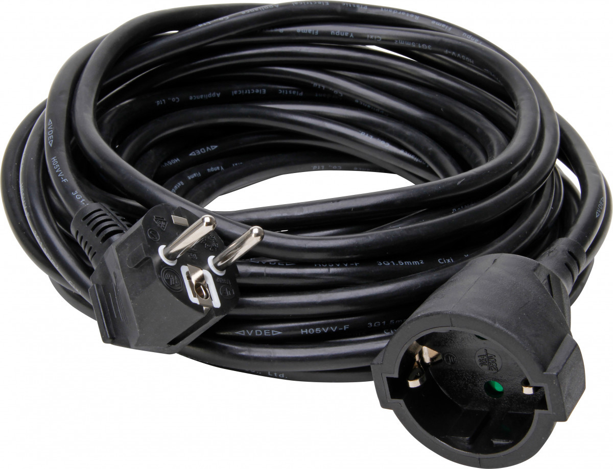 Kopp Verlengsnoeren Verlengsnoer Ra, 10 meter zwart